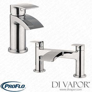 Proflow Tiera Basin Mixer with Clicker Waste & Bath Filler Value Pack Spare Parts