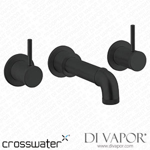 Crosswater MPRO Industrial 3 Hole Wall Mounted Bath Spout Tap - Carbon Black xwater-mpro-ind-wall-spout-cblck Spare Parts