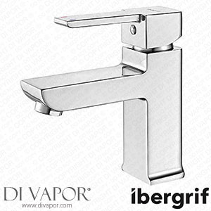 Ibergrif M11001 Basin Tap Single Lever Bathroom Sink Tap Mixer Washbasin Tap for Bath Square Washroom Mixer Chrome Spare Parts
