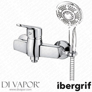 Ibergrif M12050-1 Roma - Bathroom Tap with Handset Holder Single Lever Shower Mixer Chrome Silver without handset Spare Parts