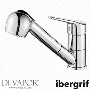 Ibergrif Roma - Pull-Out Kitchen Sink Tap with Hand Shower Bar Mixer Chrome Silver Spare Parts