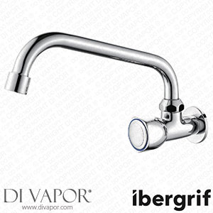 Ibergrif Ballet Wall Mounted Kitchen Tap Sink Mixer with Dual Handle Chrome Spare Parts