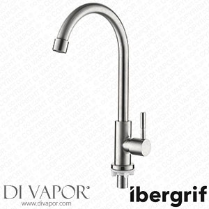 Ibergrif M18703 Kitchen Tap Single Cold Water Kitchen Tap Sink Tap with 360 ? Swivel High Spout Stainless Steel Tap for Kitchen with One G3/8 Hose Spare Parts