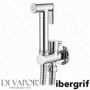 Ibergrif M22015R Concealed Handheld Bidet Sprayer Kit Muslim Bidet Spray with Shattaf Sprayer Shower Hose Single Cold Water Only Chrome Silver Spare Parts