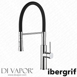 Ibergrif Semi-Pro Kitchen Tap with Flexible Spout Pull Out Sink Mixer with 2 Jets Function Chrome Spare Parts