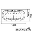Varda whirlpool bath (overhead view)