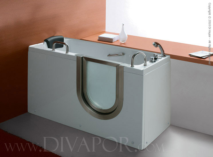 Di Vapor Varedo PLUS - Mobility Walk in Bath with Whirlpool Jets - 133cm x 65cm